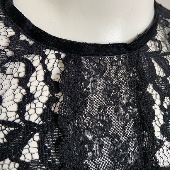 Zara Black Lace Dress Sz XS - Picture 7 of 9